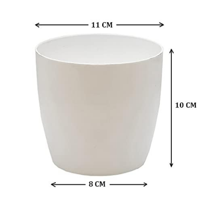 Garden Gyani Flower Pots - 4.4 Inch Plastic Flower Pots | Modern Decorative Indoor Outdoor Planters/Pots - Plant Not Included - Pack of 3