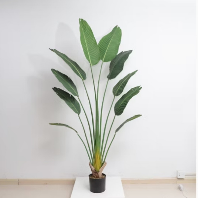 Garden Gyani 220cm Artificial Traveller Palm Tree with Pot – 9 Leaves Extra Tall Faux Tropical Indoor Plant for Home, Office & Hotel Décor