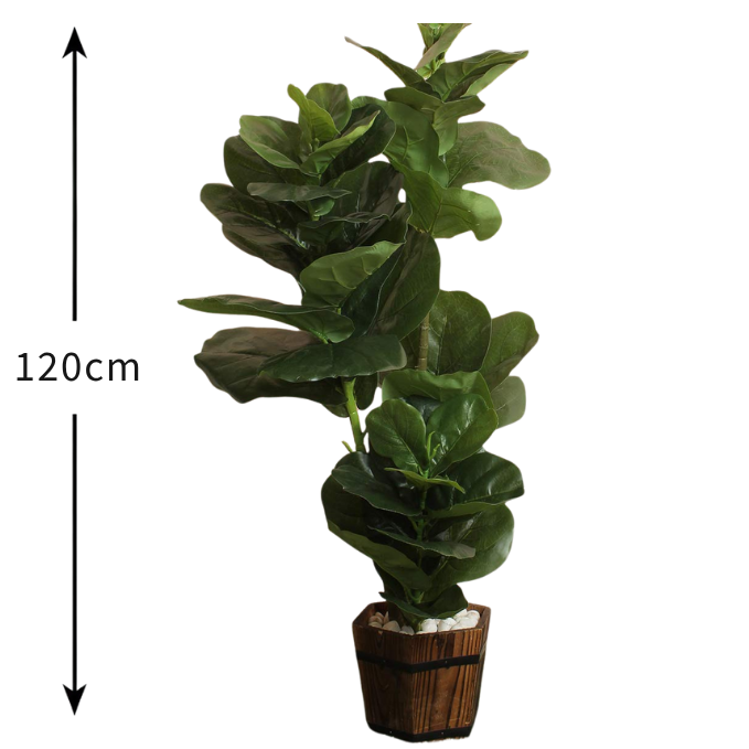Garden Gyani Fiddle X4 – 120 cm Tall Artificial Plant | Lifelike Faux Indoor & Outdoor Décor Without Pot