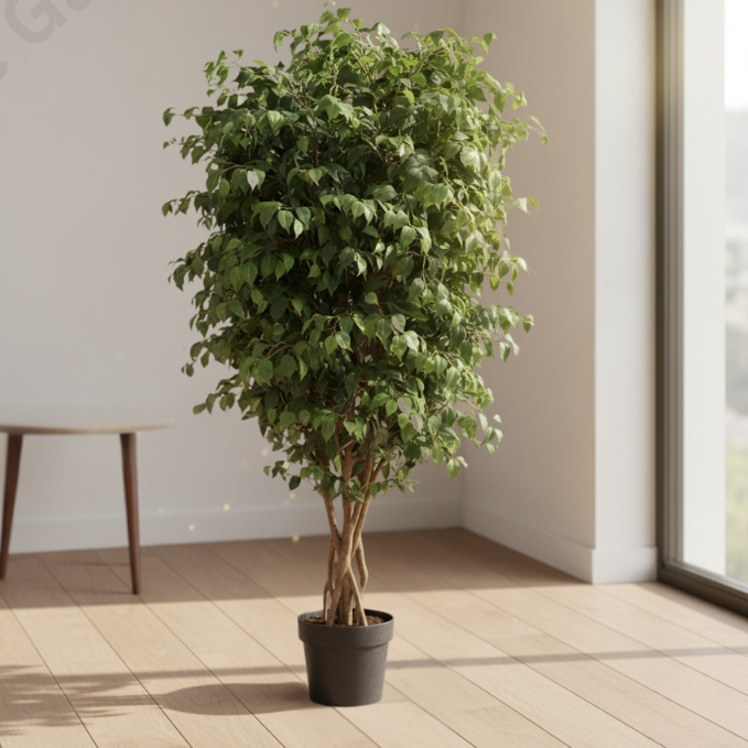 Garden Gyani 300cm Artificial Ficus Tree with Pot – Giant 10ft Lifelike Faux Indoor Tree for Homes, Hotels, Offices & Event Décor