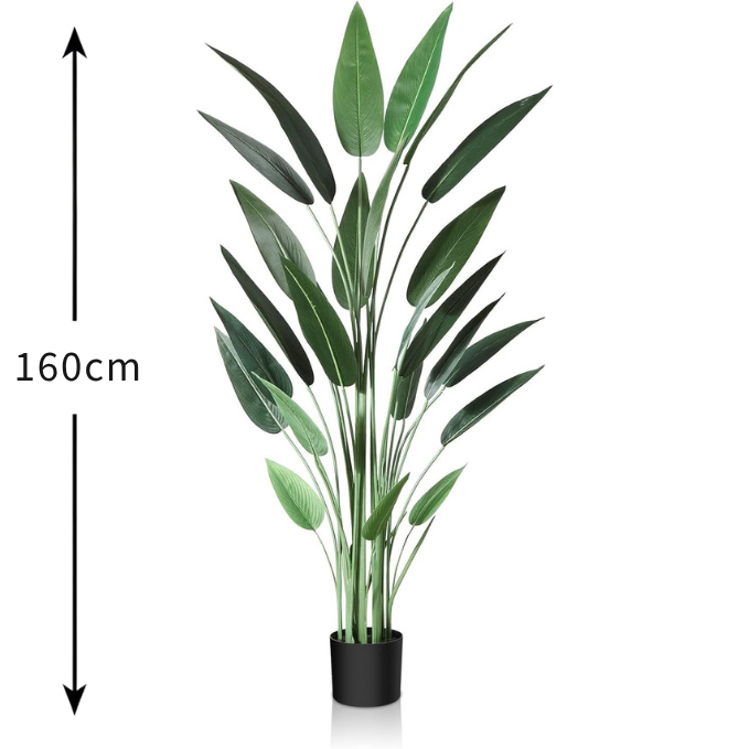 Garden Gyani Bird of Paradise – 160 cm Tall Artificial Plant with 25 Lifelike Leaves | Faux Tropical Décor Without Pot