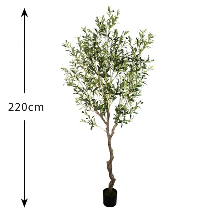 Garden Gyani Olive Tree – 220 cm Tall Artificial Plant with Pot | Lifelike Faux Indoor & Outdoor Décor