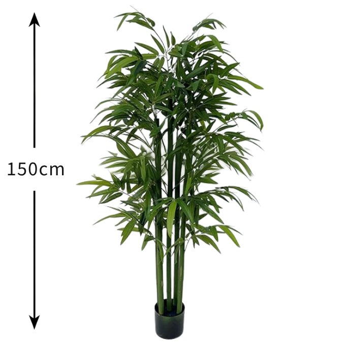 Garden Gyani Bamboo Plant with Pot – 150 cm Tall Artificial Plant | Lifelike Faux Tropical Greenery for Home & Office Décor