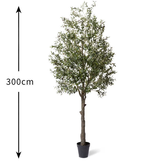 Garden Gyani Olive Tree – 300 cm Tall Artificial Plant with Pot | Lifelike Faux Indoor & Outdoor Décor