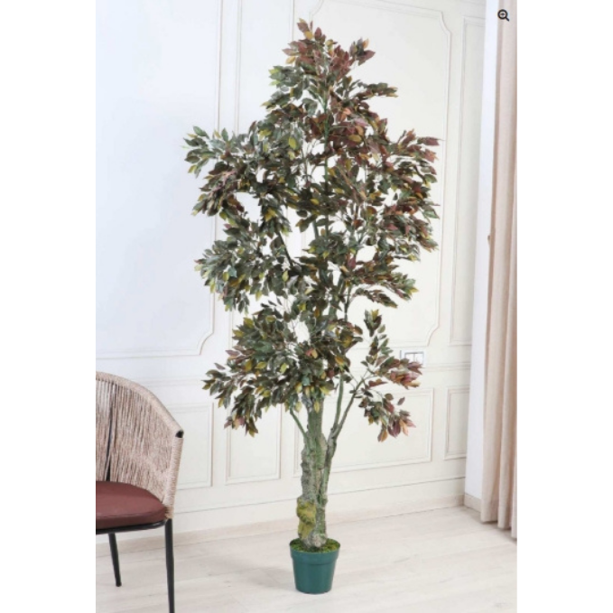 Garden Gyani Ficus Red – 200 cm Tall Artificial Plant with Pot | Lifelike Faux Indoor & Outdoor Greenery