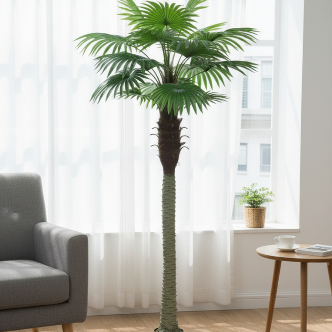 Garden Gyani Travelor Palm – 150 cm Tall Artificial Plant with 15 Lifelike Leaves Without Pot | Faux Tropical Greenery for Home & Office