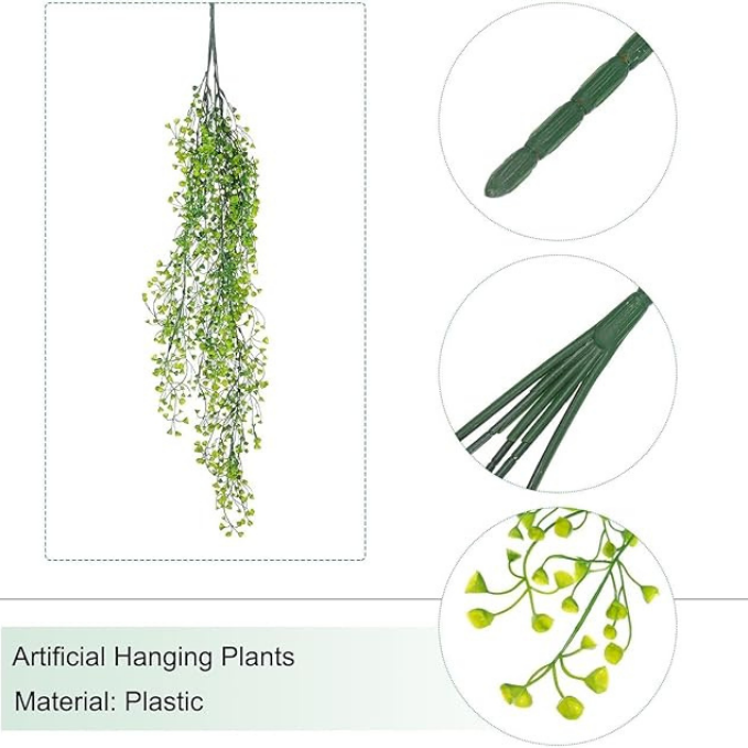 Garden Gyani Artificial Hanging Plant Vine | Decorative Trailing Green Leaves | Indoor Outdoor Hanging Decor (Plastic)