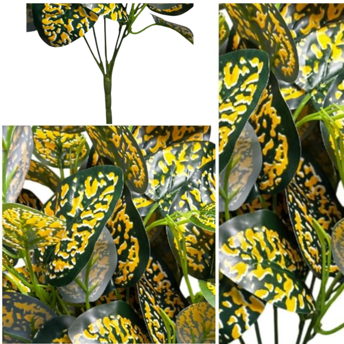 Artificial Decorative Shrub Plant – Faux Green Foliage Bush for Home & Garden Decor