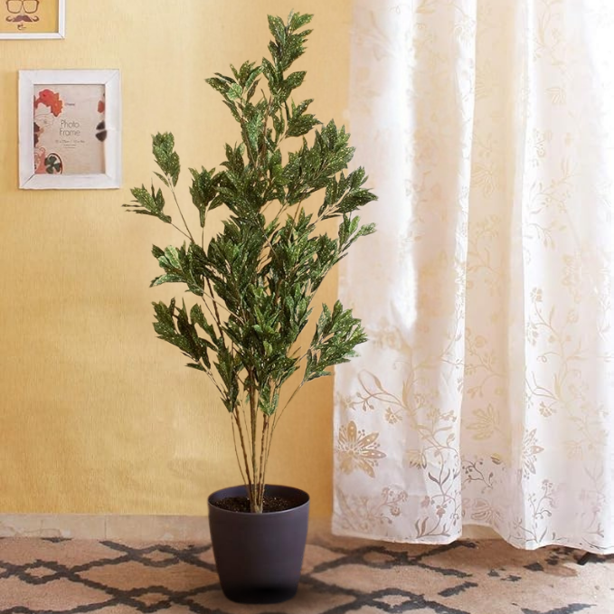 Garden Gyani 150CM Artificial Croton White/Gray (Without Pot) – Lifelike Tall Decorative Plant for Home, Office & Indoor Décor