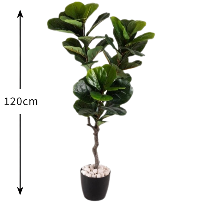 Garden Gyani Fiddle Leaf – 120 cm Tall Artificial Plant | Lifelike Faux Indoor & Outdoor Décor Without Pot