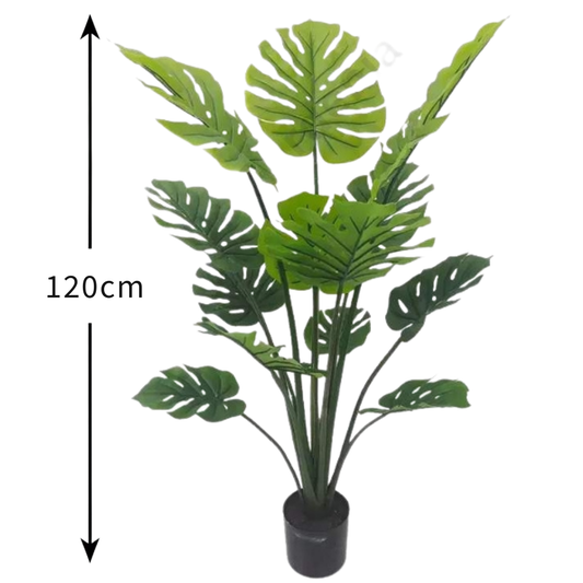 Artificial Monstera Plant 120cm – Large Tropical Indoor Decorative Plant with Pot