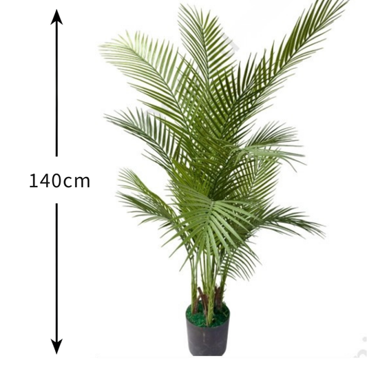 Artificial Areca Palm Plant 140cm – Large Tropical Indoor Decorative Plant with Pot