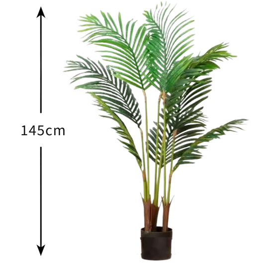 Artificial Palm Plant 145cm – Tall Tropical Indoor Decorative Plant with Pot