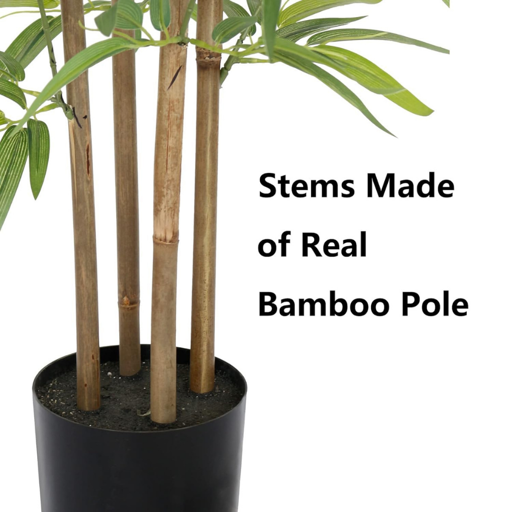 Artificial Bamboo Plant 4 Feet – Decorative Faux Bamboo Tree with Pot