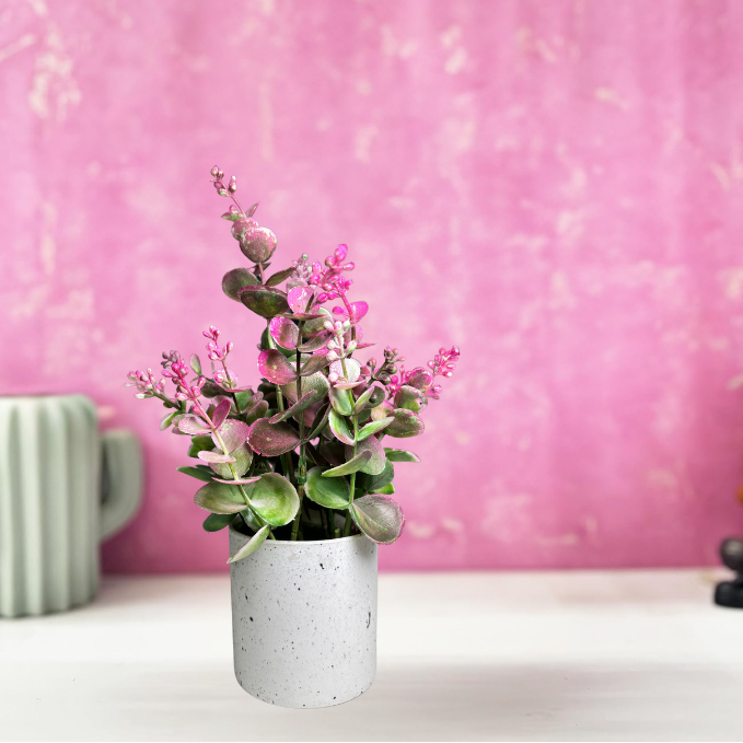 Garden Gyani Artificial Rubber Plant – Small Faux Potted Plant for Tabletop, Home, Bathroom & Office Décor | Indoor Decorative Greenery