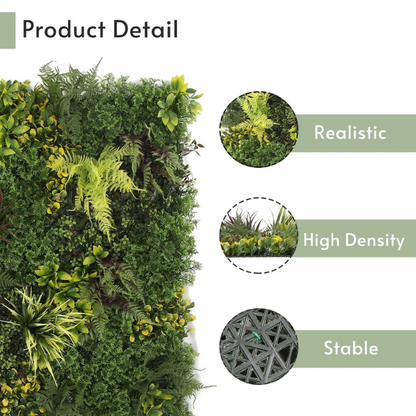 Garden Gyani 100x100cm Artificial Greenery Wall Panel – Lush Faux Vertical Garden Mat for Wall, Balcony, Fence & Home Décor