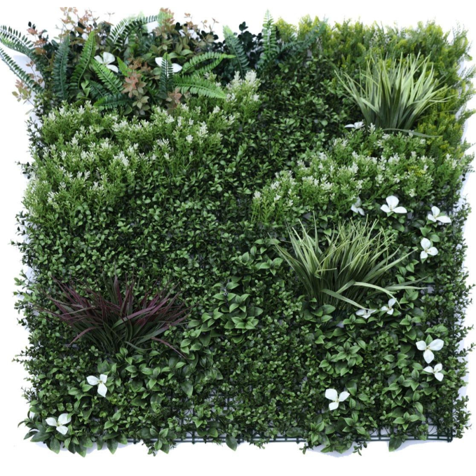 Garden Gyani 100x100cm Artificial Greenery Wall Panel – Lush Faux Vertical Garden Mat for Wall, Balcony, Fence & Home Décor