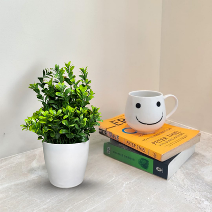 Garden Gyani Artificial Rubber Plant – Small Faux Potted Plant for Tabletop, Home, Bathroom & Office Décor | Indoor Decorative Greenery