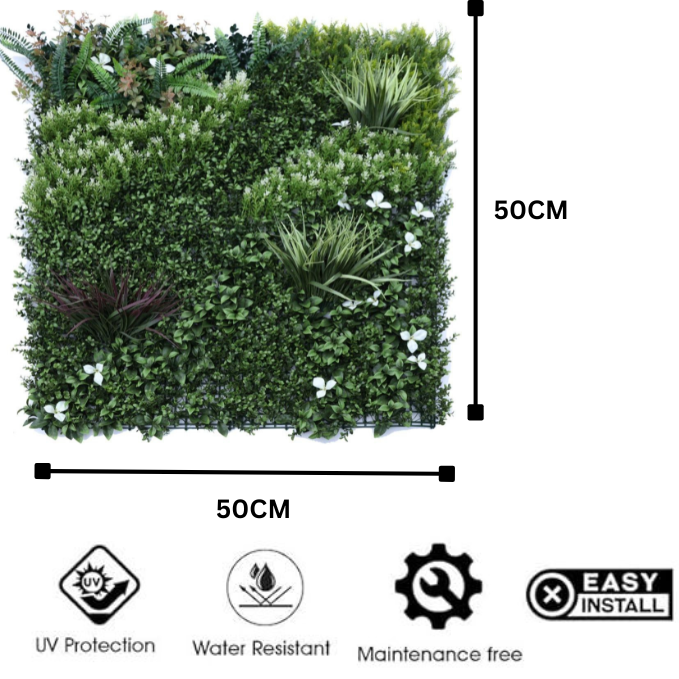 Garden Gyani 100x100cm Artificial Greenery Wall Panel – Lush Faux Vertical Garden Mat for Wall, Balcony, Fence & Home Décor