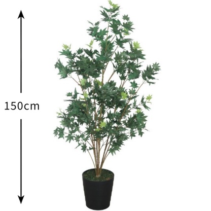 Garden Gyani Japanese Maple Green – 150 cm Tall Artificial Plant | Lifelike Faux Indoor & Outdoor Décor Without Pot