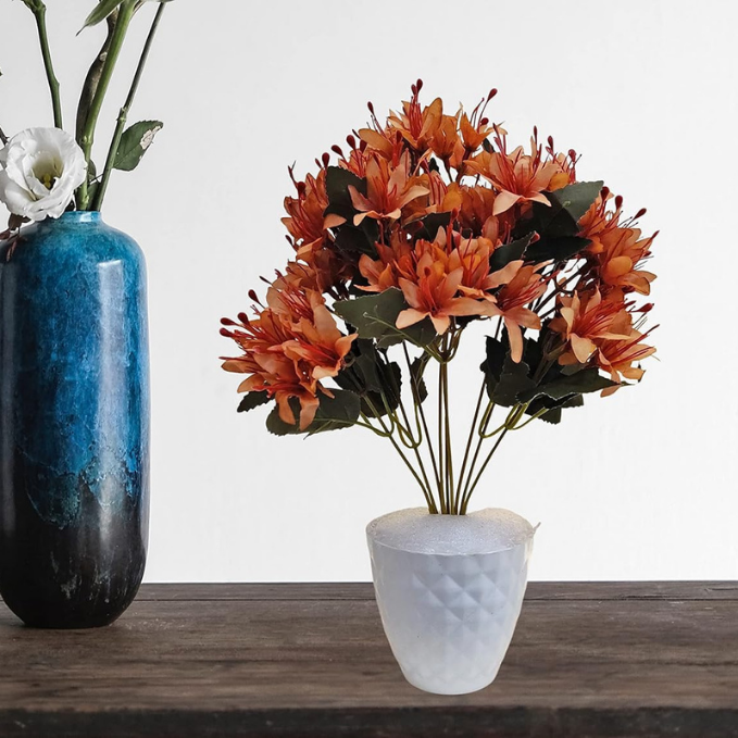 Garden Gyani Artificial Lily Flowers – 40 cm Faux Floral Bunch for Tabletop, Home & Office Décor | Gifting & DIY Decoration | Pot Not Included