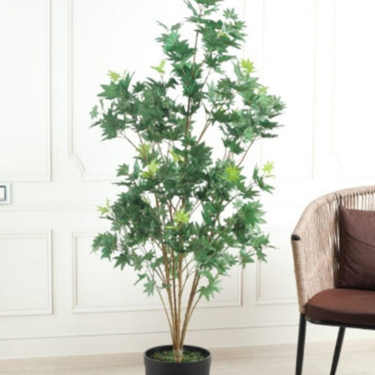 Garden Gyani Japanese Maple Green – 150 cm Tall Artificial Plant | Lifelike Faux Indoor & Outdoor Décor Without Pot