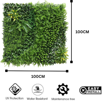 Garden Gyani 100x100cm Artificial Greenery Wall Panel – Lush Faux Vertical Garden Mat for Wall, Balcony, Fence & Home Décor