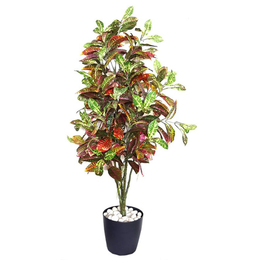 Garden Gyani Croton – 150 cm Tall Artificial Plant | Lifelike Faux Indoor & Outdoor Décor Without Pot