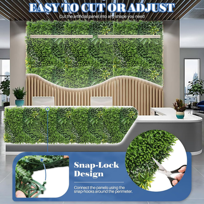 Garden Gyani Artificial Vertical Garden Panel 100×100 cm | Premium Layered Foliage with Highlight Plants | UV Protected Indoor Outdoor Green Wall
