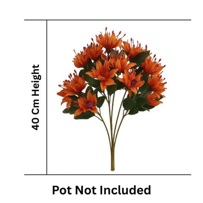 Garden Gyani Artificial Lily Flowers – 40 cm Faux Floral Bunch for Tabletop, Home & Office Décor | Gifting & DIY Decoration | Pot Not Included