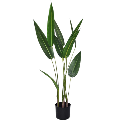 Garden Gyani 105cm Artificial Bird of Paradise Plant with Pot – 10 Leaves Faux Tropical Indoor Plant for Home & Office Décor