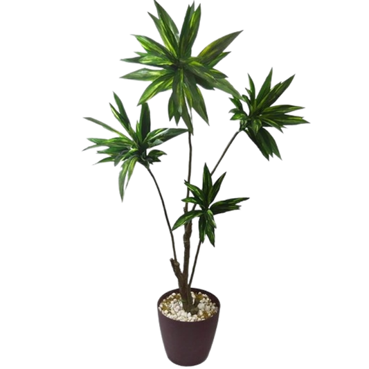 Garden Gyani Cordyline Green X4 – 160 cm Tall Artificial Plant | Lifelike Faux Indoor & Outdoor Décor Without Pot