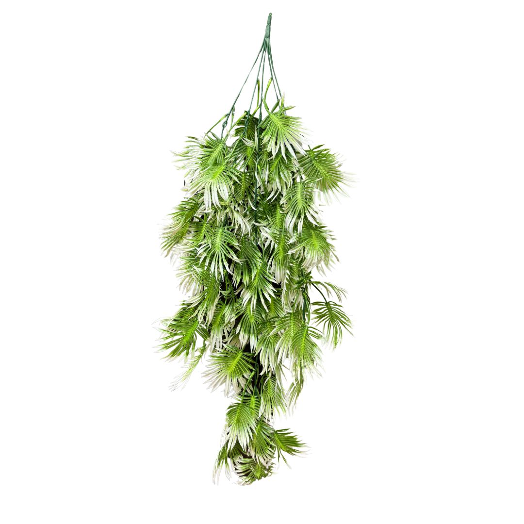 Garden Gyani Artificial Hanging Plant with Basket – Realistic Green Leaves & Creepers for Home, Living Room & Wall Decoration