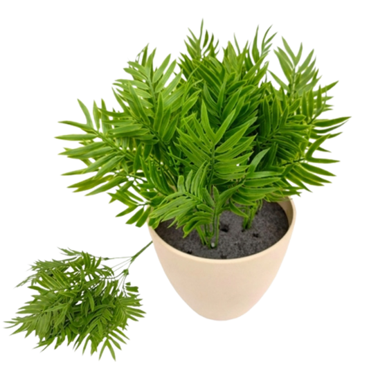 Garden Gyani Palm Leaf Plastic Shrubs – 30cm Artificial Greenery Without Pot for Home, Office & Tabletop Décor