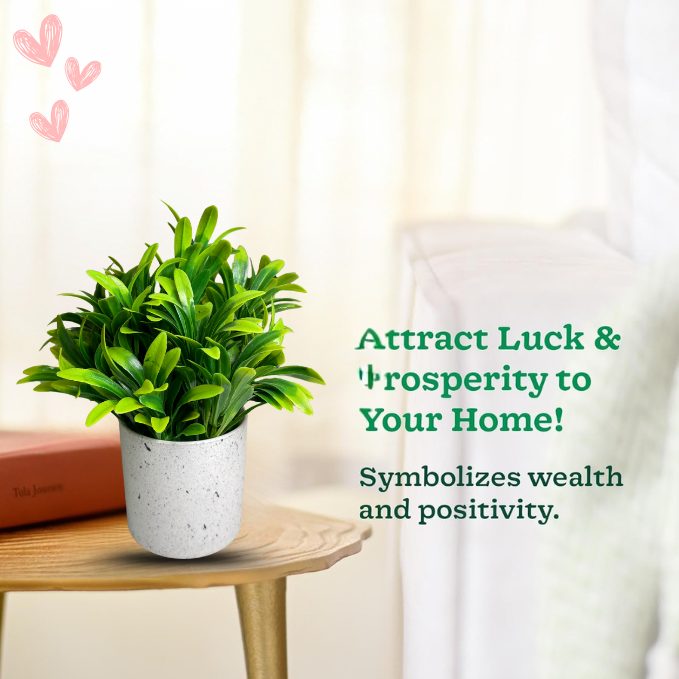 Garden Gyani Artificial Rubber Plant – Small Faux Potted Plant for Tabletop, Home, Bathroom & Office Décor | Indoor Decorative Greenery