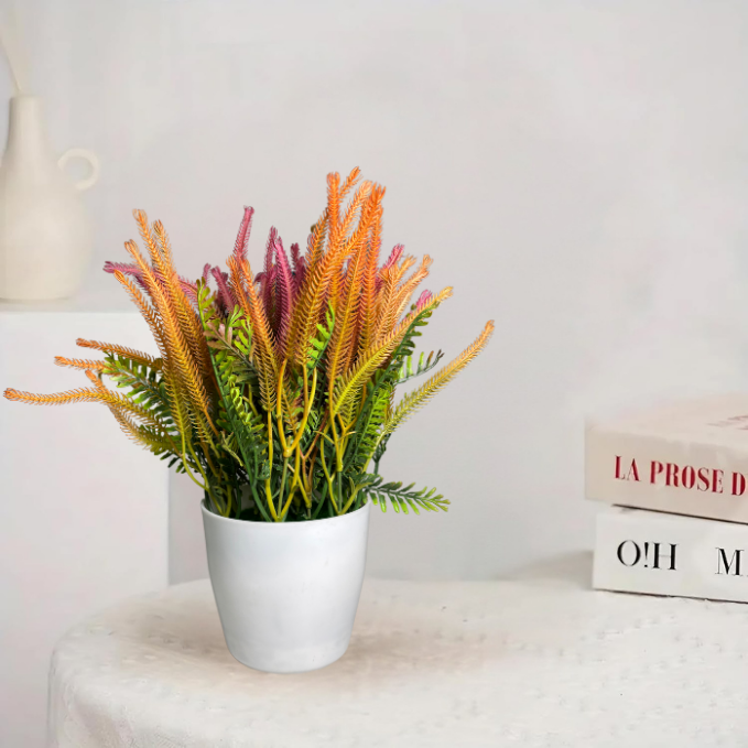 Garden Gyani Artificial Rubber Plant – Small Faux Potted Plant for Tabletop, Home, Bathroom & Office Décor | Indoor Decorative Greenery