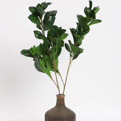 Garden Gyani Faux Lemon Leaves – 26" Artificial Green Leaf Branches (Pack of 2) | Faux Greenery Stems for Home & Event Décor | Pot Not Included
