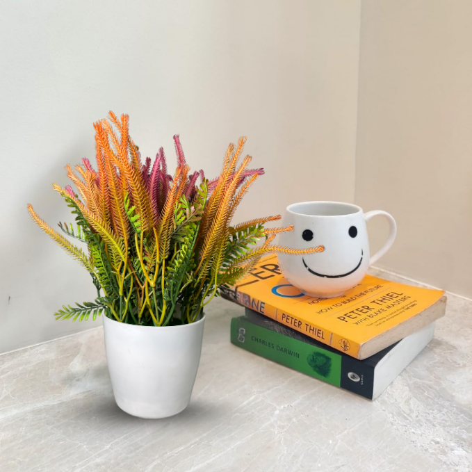 Garden Gyani Artificial Rubber Plant – Small Faux Potted Plant for Tabletop, Home, Bathroom & Office Décor | Indoor Decorative Greenery