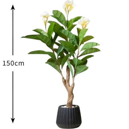 Garden Gyani Frangipani X3 – 150 cm Tall Artificial Plant | Lifelike Faux Indoor & Outdoor Décor Without Pot