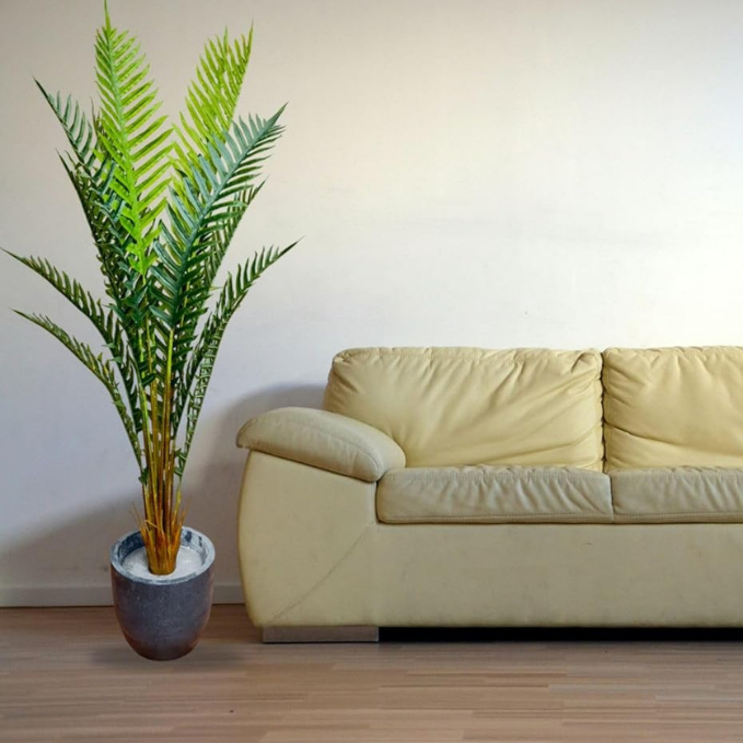 Garden Gyani Artificial Areca Palm Plant – 6.6 FT Tall Faux Silk Palm Tree with 15 Trunks | Realistic Indoor Green Plant for Home, Office & Living Room Décor | Pot Not Included