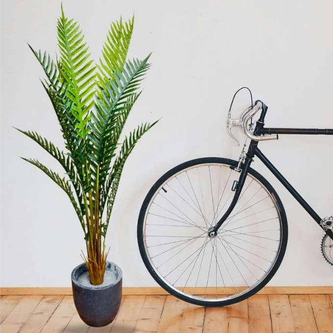 Garden Gyani Artificial Areca Palm Plant – 6.6 FT Tall Faux Silk Palm Tree with 15 Trunks | Realistic Indoor Green Plant for Home, Office & Living Room Décor | Pot Not Included