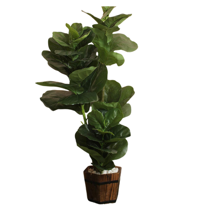 Garden Gyani Fiddle X4 – 120 cm Tall Artificial Plant | Lifelike Faux Indoor & Outdoor Décor Without Pot