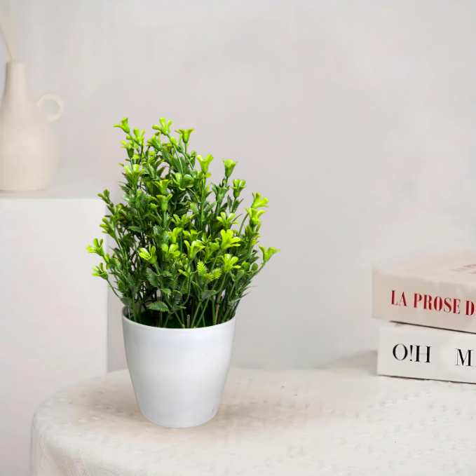 Garden Gyani Artificial Rubber Plant – Small Faux Potted Plant for Tabletop, Home, Bathroom & Office Décor | Indoor Decorative Greenery