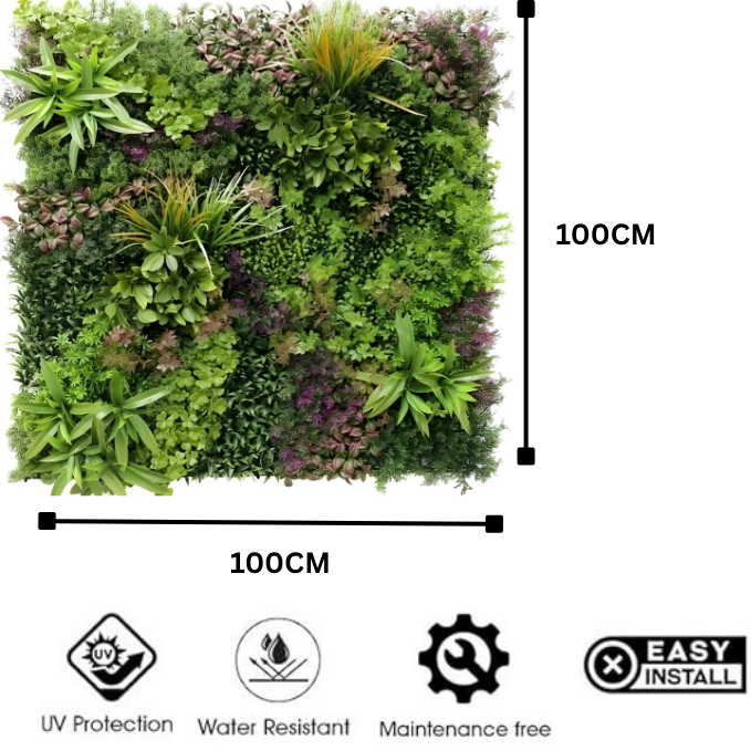 Garden Gyani 100x100cm Artificial Greenery Wall Panel – Lush Faux Vertical Garden Mat for Wall, Balcony, Fence & Home Décor
