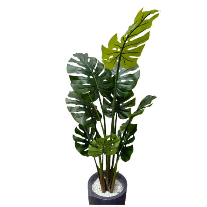 Garden Gyani Monstera 9 Leaves – 120 cm Tall Artificial Plant | Lifelike Faux Tropical Décor Without Pot