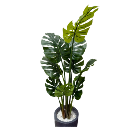 Garden Gyani Monstera 9 Leaves – 120 cm Tall Artificial Plant | Lifelike Faux Tropical Décor Without Pot