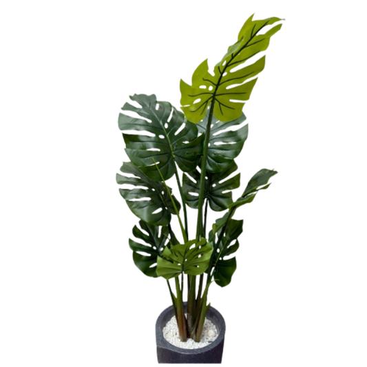 Garden Gyani Monstera 9 Leaves – 120 cm Tall Artificial Plant | Lifelike Faux Tropical Décor Without Pot