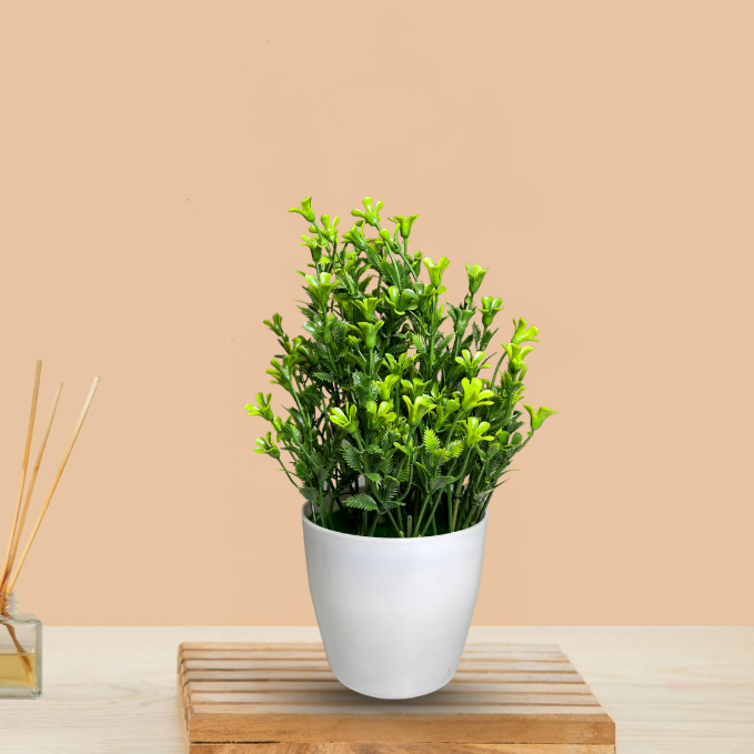 Garden Gyani Artificial Rubber Plant – Small Faux Potted Plant for Tabletop, Home, Bathroom & Office Décor | Indoor Decorative Greenery