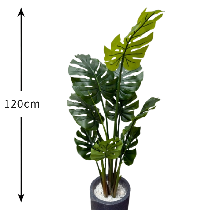 Garden Gyani Monstera 9 Leaves – 120 cm Tall Artificial Plant | Lifelike Faux Tropical Décor Without Pot