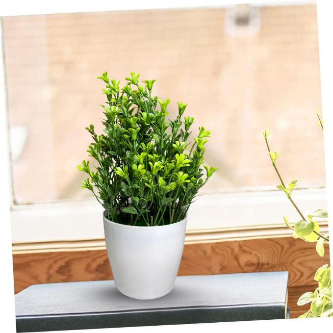 Garden Gyani Artificial Rubber Plant – Small Faux Potted Plant for Tabletop, Home, Bathroom & Office Décor | Indoor Decorative Greenery
